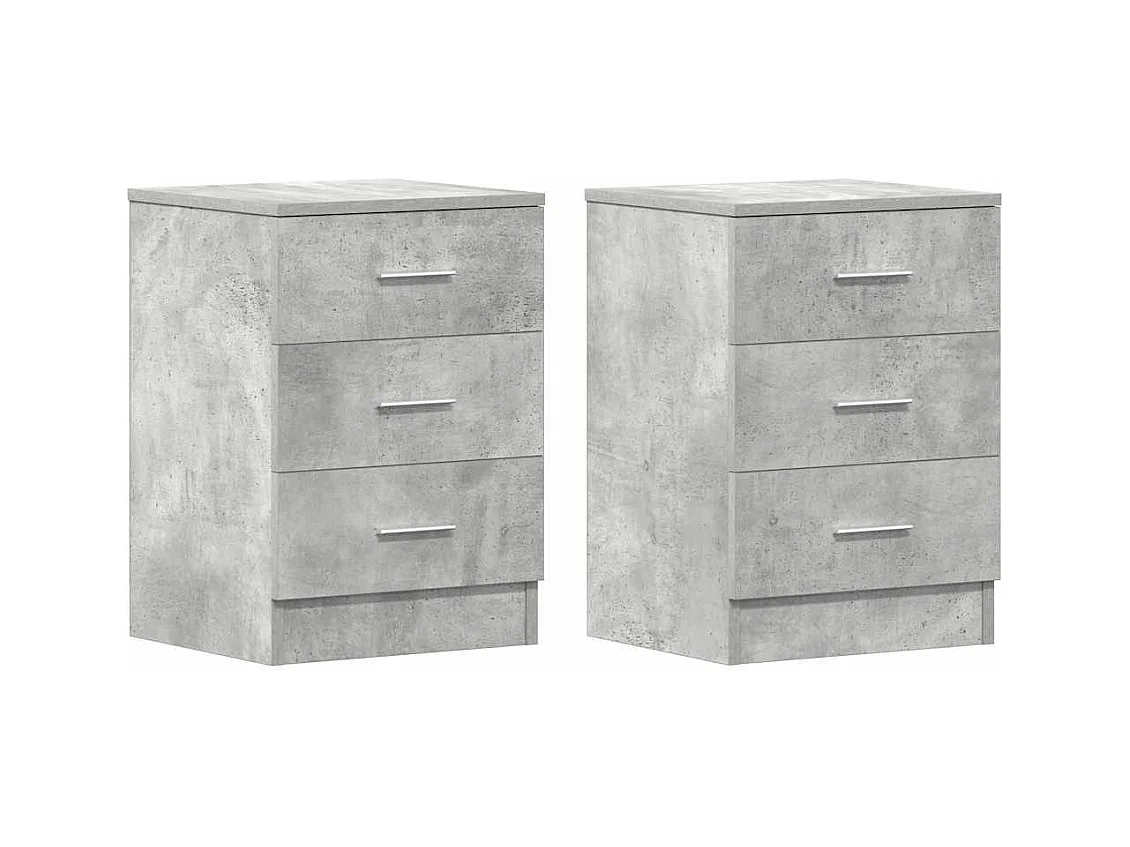 Comodini 2 pz Grigio cemento 38x35x56 cm Legno composito