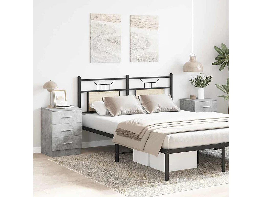 Mesitas de noche 2 uds Gris hormigón 38x35x56 cm Madera de ingeniería