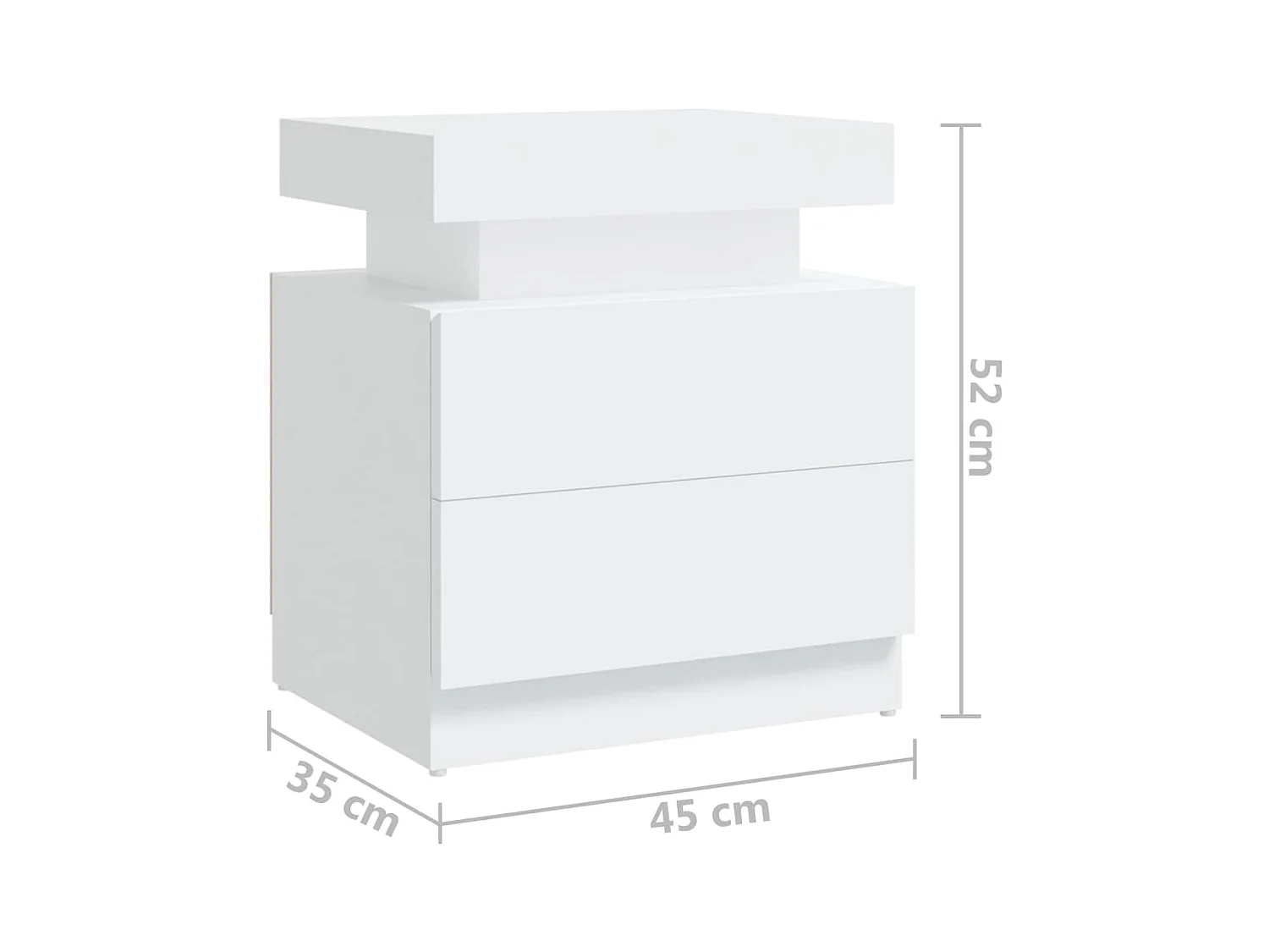 Comodino Bianco 45x35x52 cm Truciolato