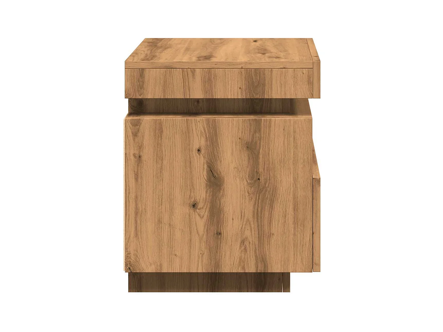 Armoire de chevet et lumières LED chêne artisanal 40x39x48,5 cm