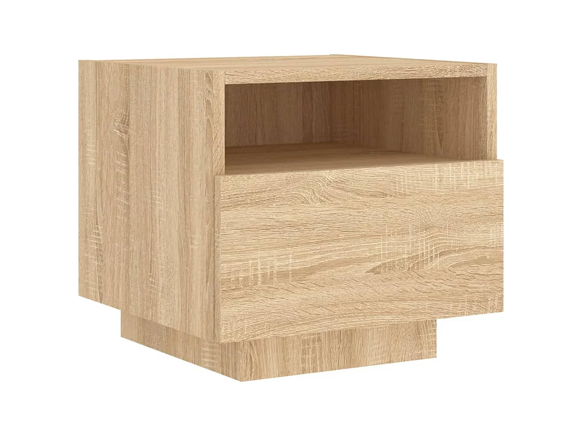Comodino con luci LED in rovere Sonoma 40x39x37 cm