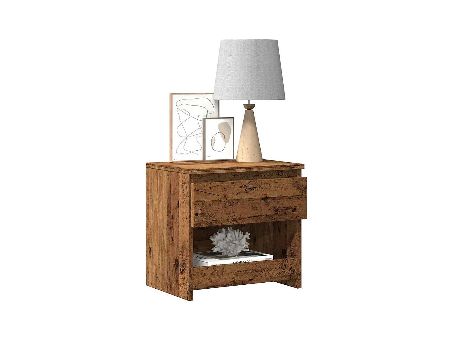 Comodino in legno vecchio 40x30x39 cm in legno ingegnerizzato