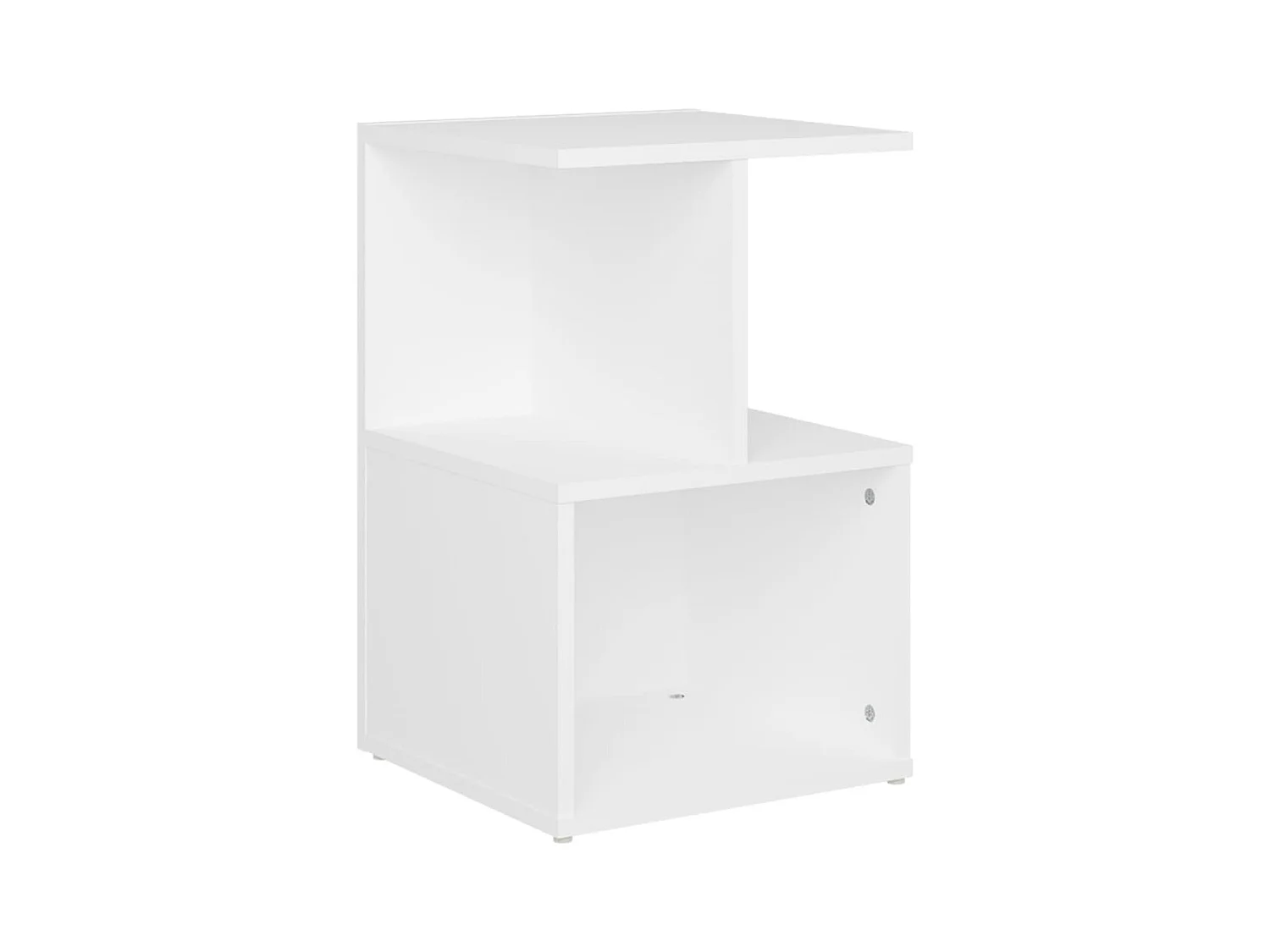 Table de chevet blanc 35x35x55 cm bois ingénierie