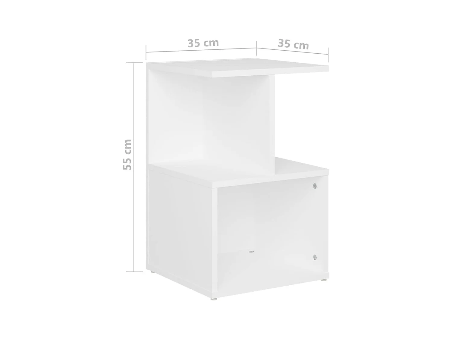 Table de chevet blanc 35x35x55 cm bois ingénierie