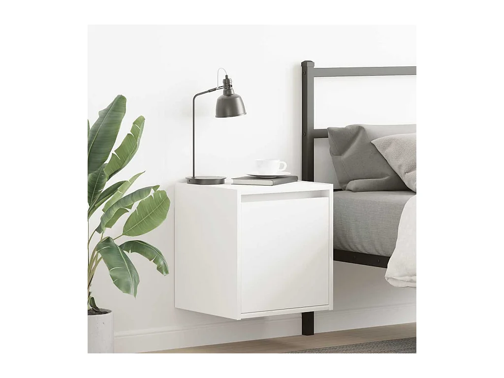 Table de chevet murale blanc 38x34x40 cm
