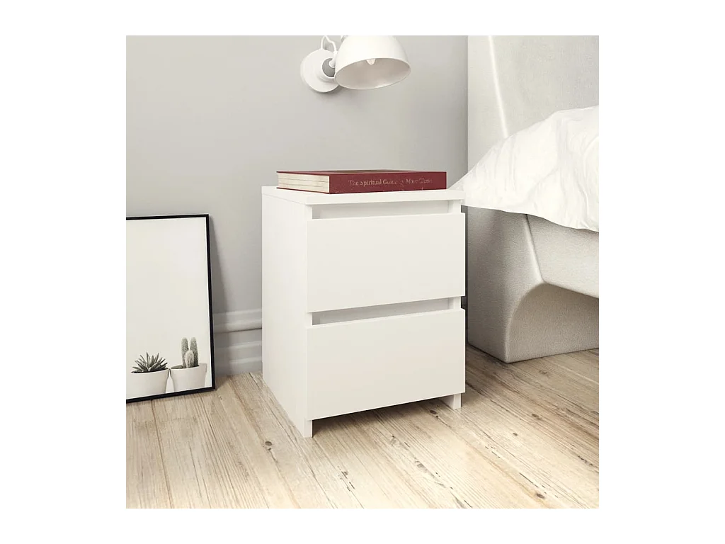 Table de chevet Blanc 30 x 30 x 40 cm Bois d'ingénierie