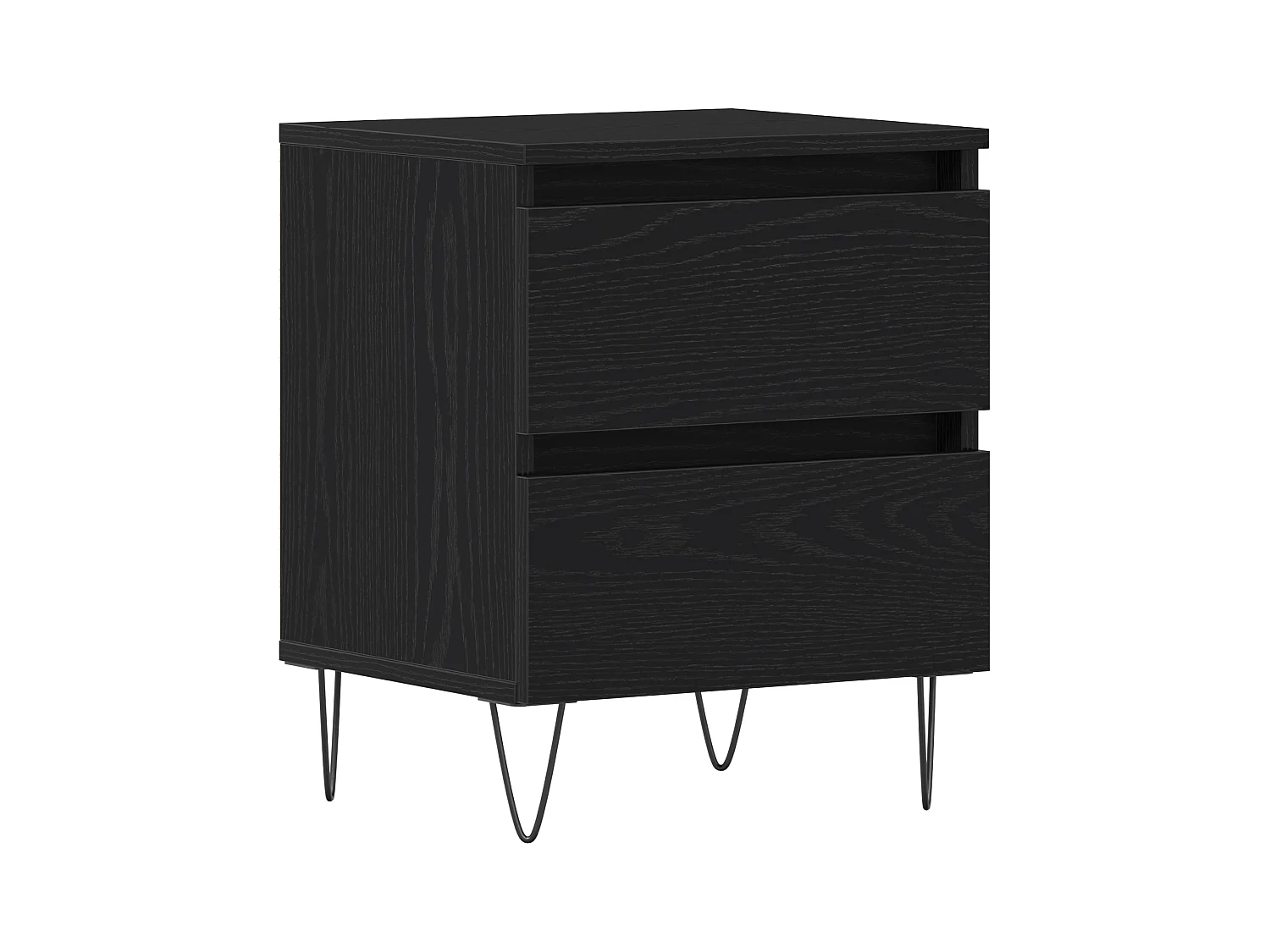 Comodino in rovere nero 40x35x50 cm in legno ingegnerizzato