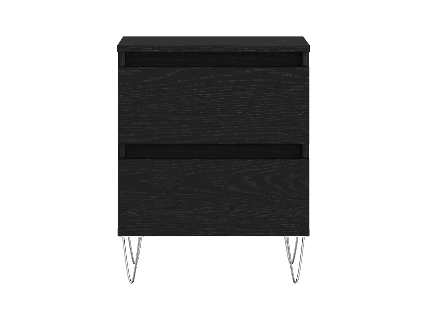 Comodino in rovere nero 40x35x50 cm in legno ingegnerizzato