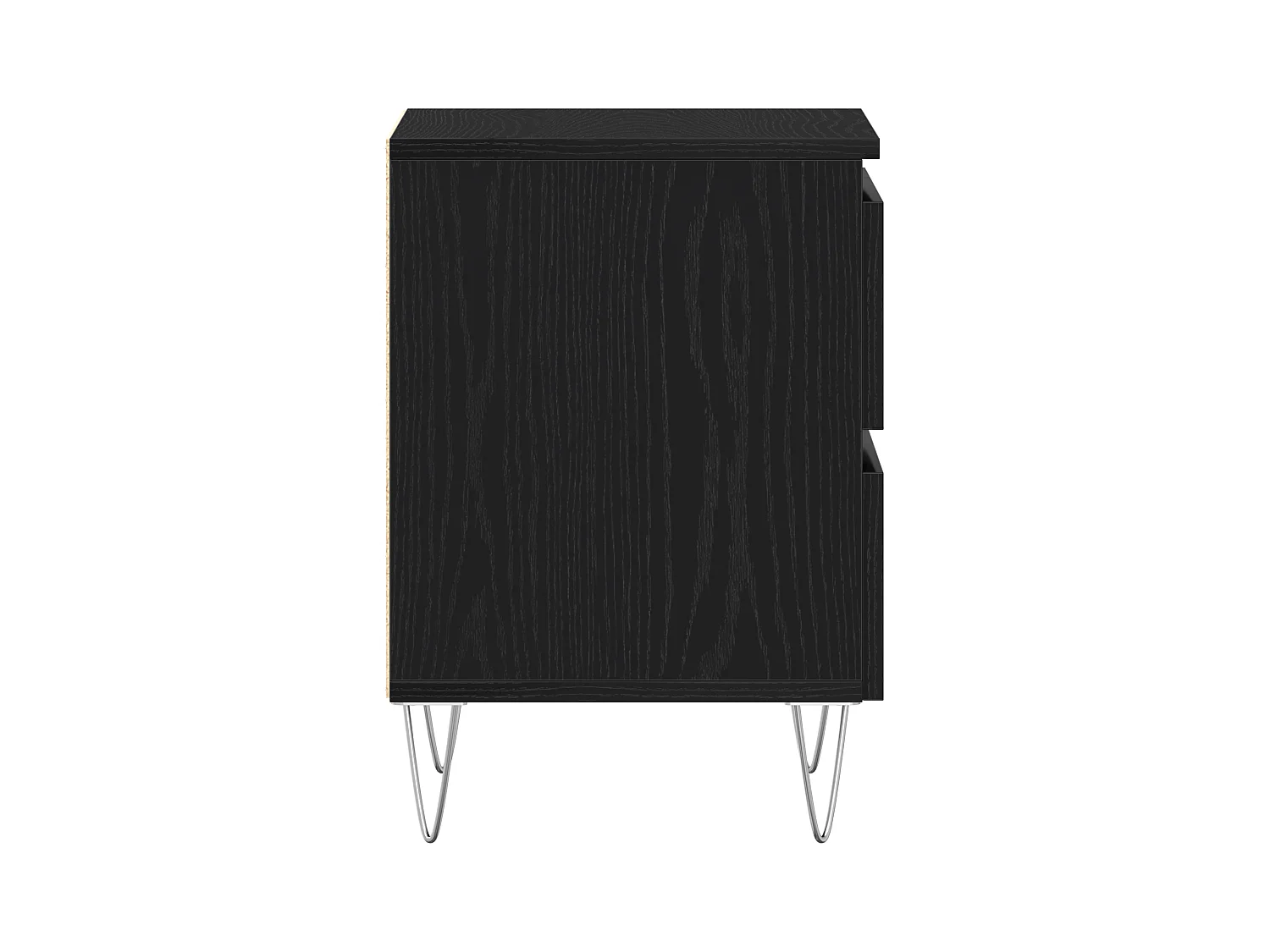 Comodino in rovere nero 40x35x50 cm in legno ingegnerizzato