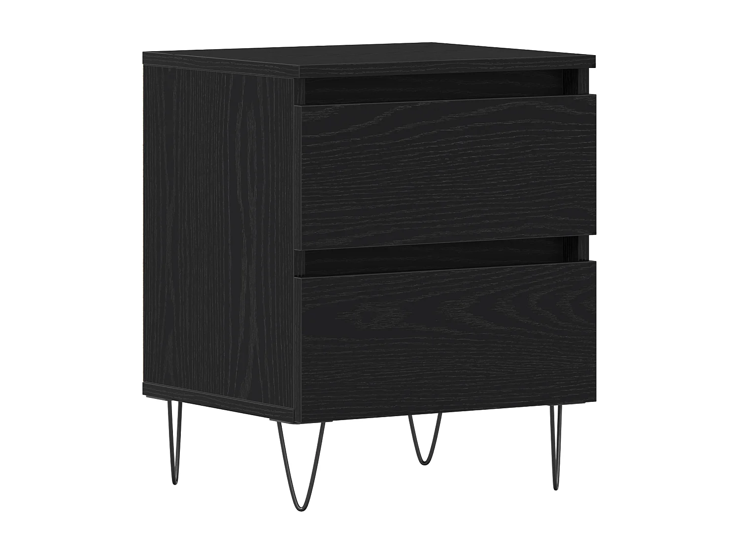 Table de chevet en chêne noir 40x35x50 cm en bois d'ingénierie