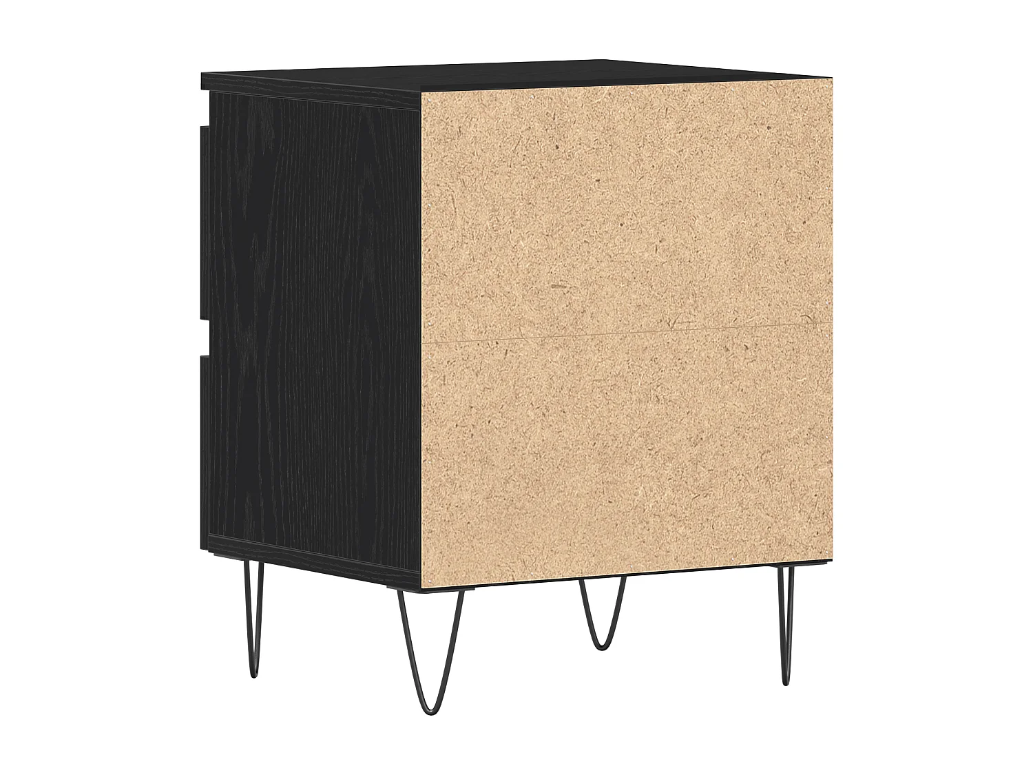 Table de chevet en chêne noir 40x35x50 cm en bois d'ingénierie