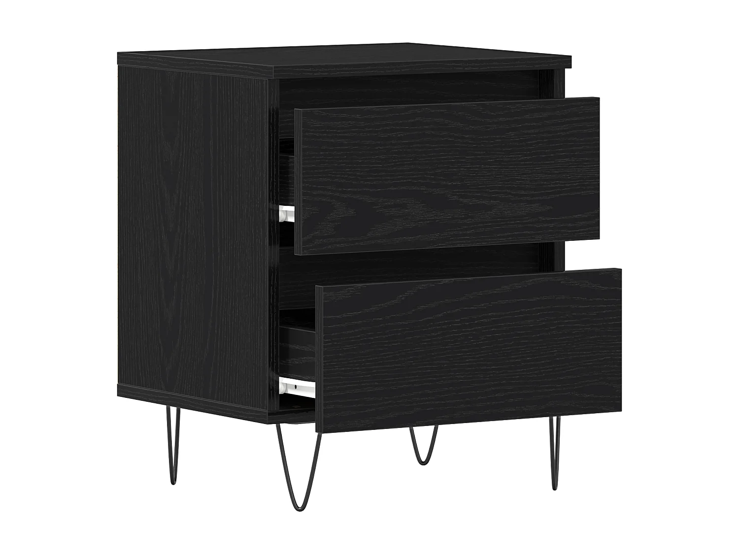 Table de chevet en chêne noir 40x35x50 cm en bois d'ingénierie