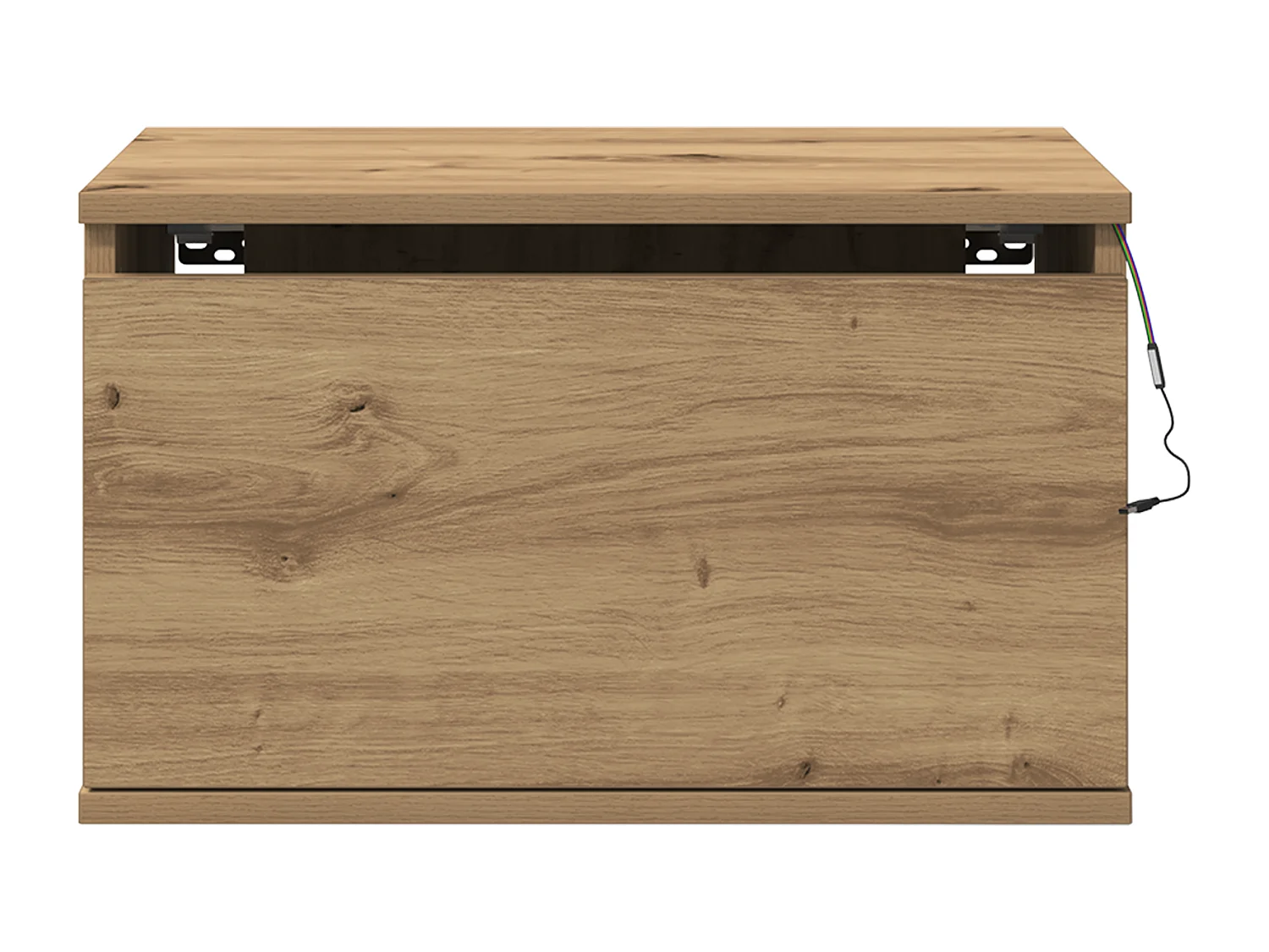 Comodino con LED in rovere lavorato a mano 50x36x30 cm