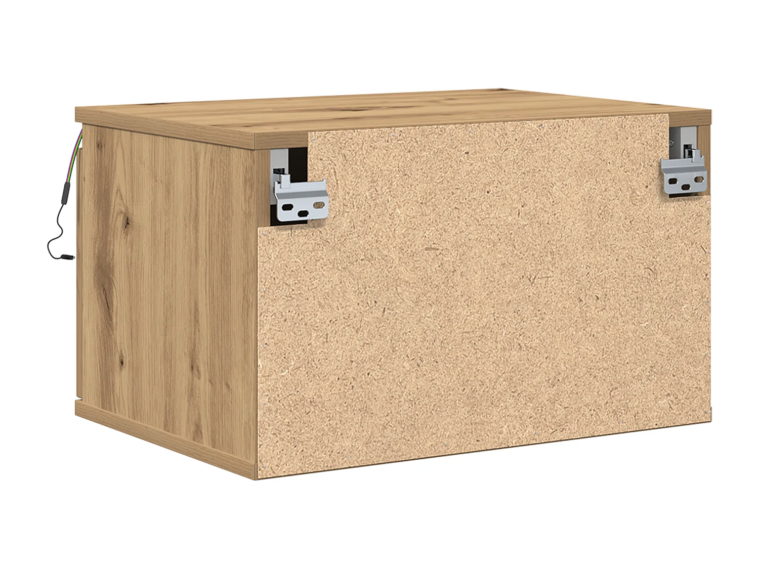 Cabinet de chevet avec LED en chêne artisanal 50x36x30 cm