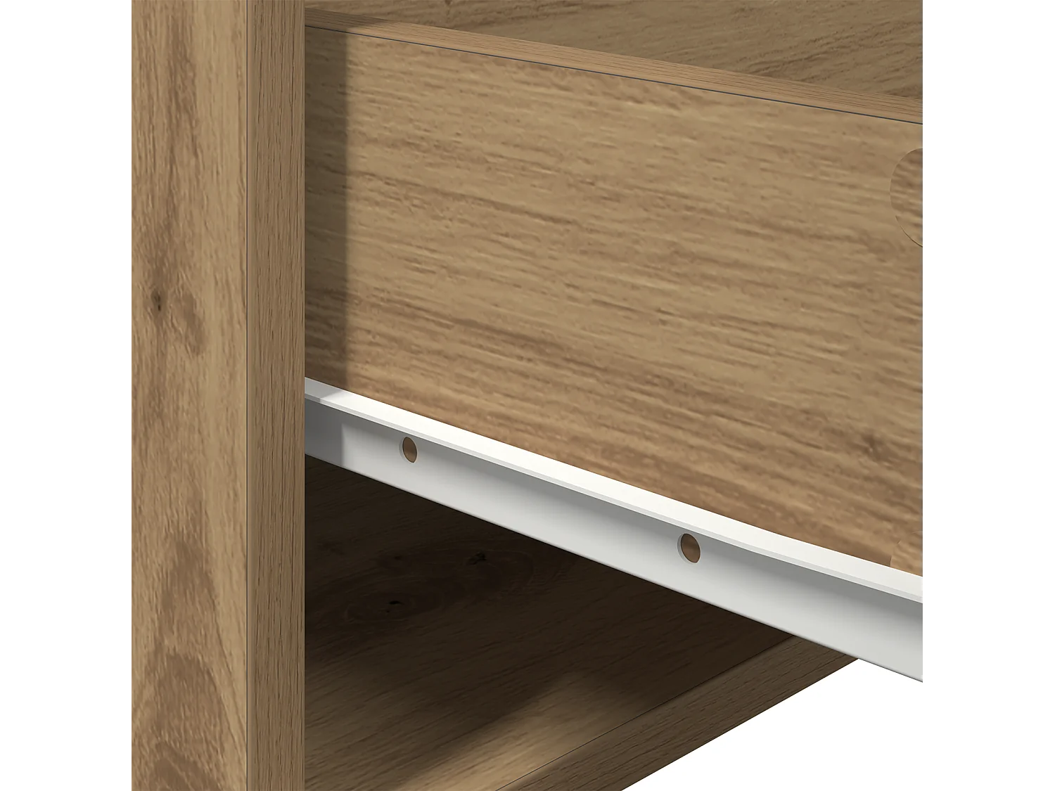 Cabinet de chevet avec LED en chêne artisanal 50x36x30 cm