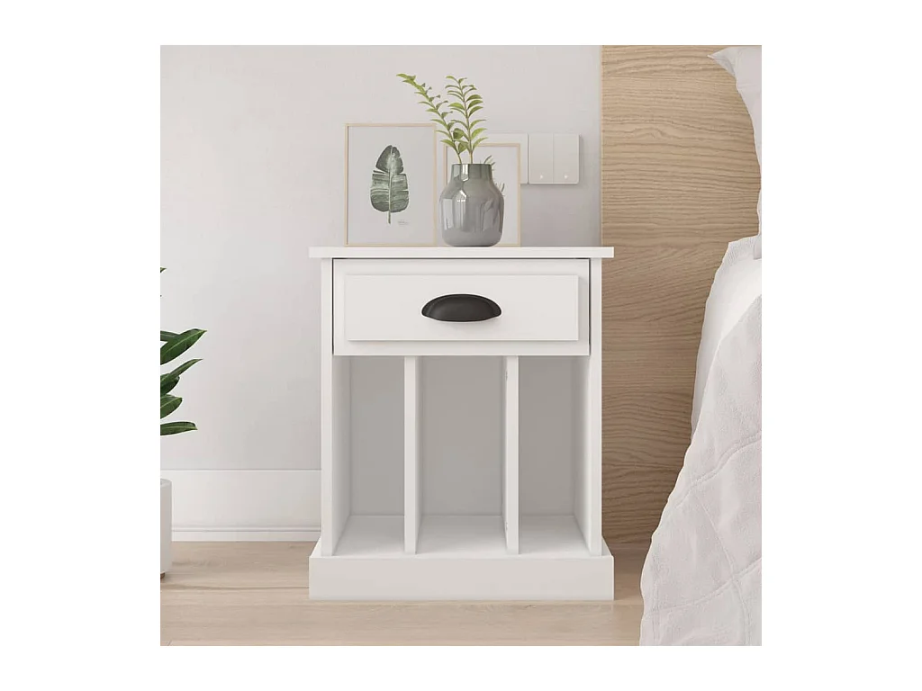 Mesita de noche blanca 43x36x50 cm