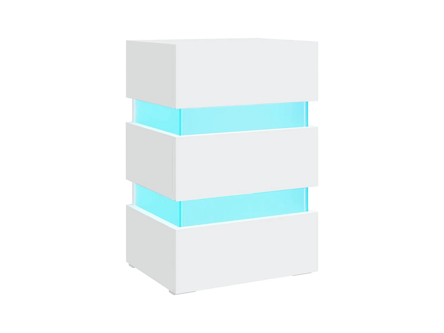 Table de chevet à LED blanc 45x35x67 cm bois d'ingénierie