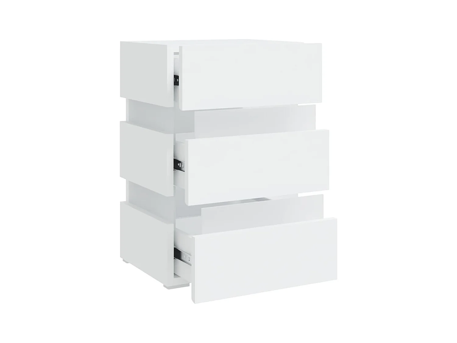 Table de chevet à LED blanc 45x35x67 cm bois d'ingénierie