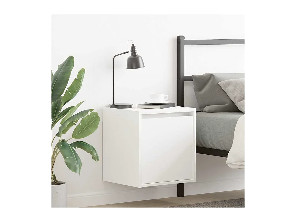 Comodini da parete 2 pz bianchi 38x34x40 cm