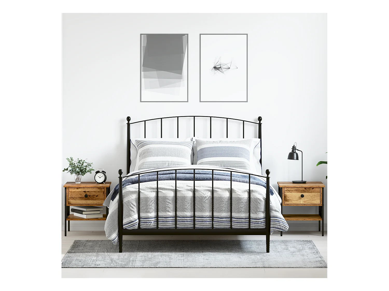 Tables de chevet 2 pcs Bois vieilli 40x42x45 cm Panneau de bois reconstitué