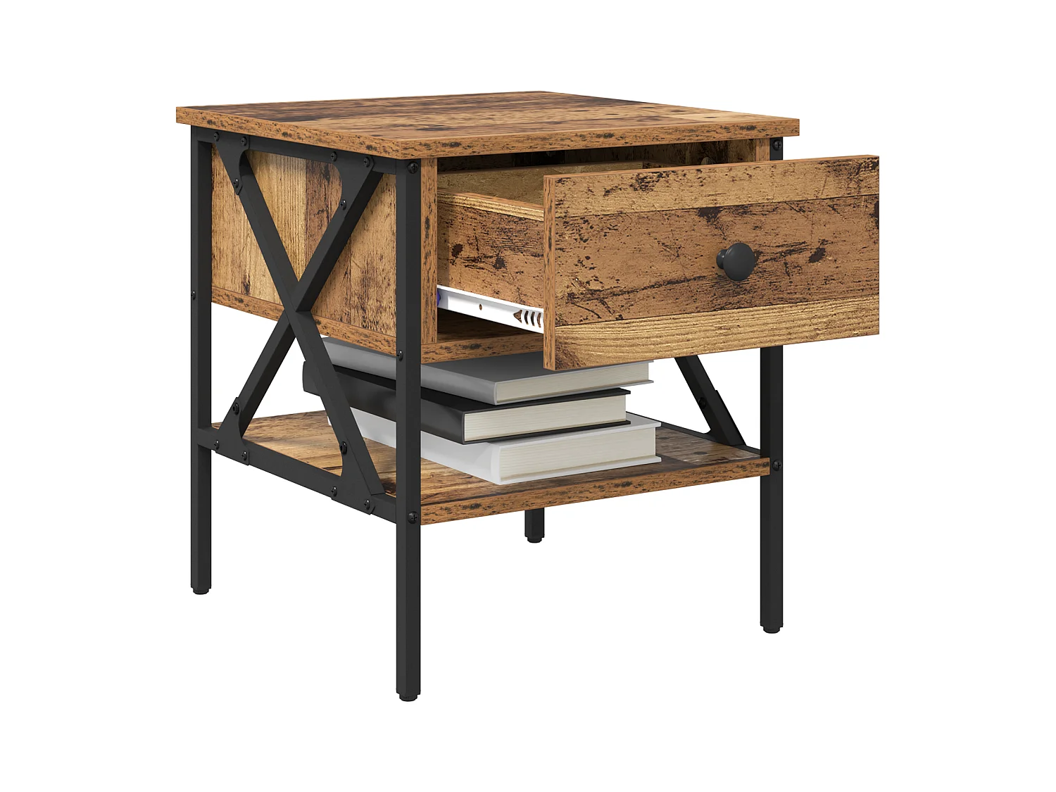 Tables de chevet 2 pcs Bois vieilli 40x42x45 cm Panneau de bois reconstitué