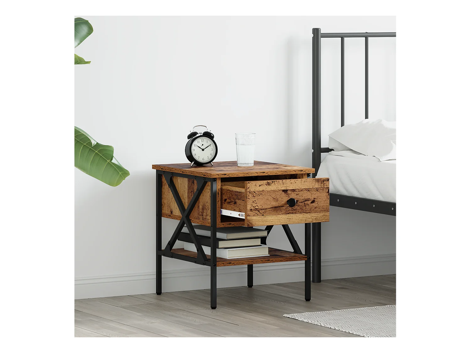 Tables de chevet 2 pcs Bois vieilli 40x42x45 cm Panneau de bois reconstitué