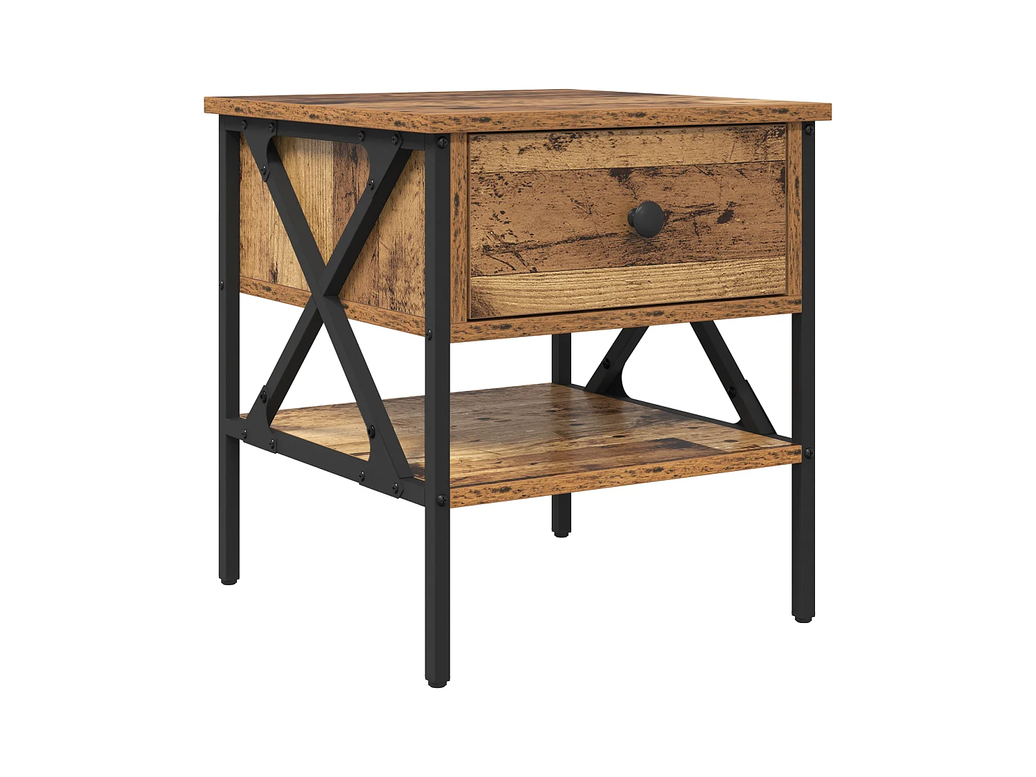 Tables de chevet 2 pcs Bois vieilli 40x42x45 cm Panneau de bois reconstitué