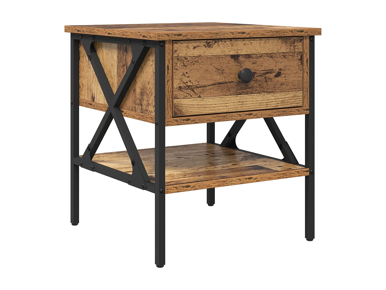 Tables de chevet 2 pcs Bois vieilli 40x42x45 cm Panneau de bois reconstitué