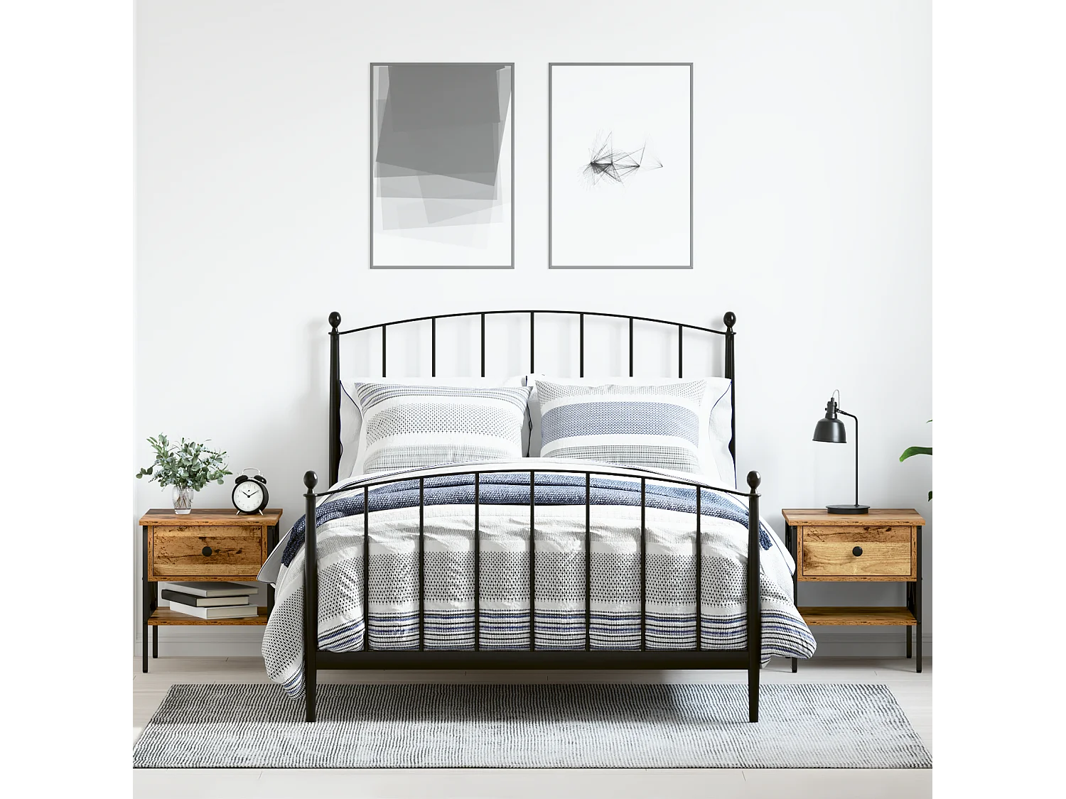 Tables de chevet 2 pcs Bois vieilli 40x42x45 cm Panneau de bois reconstitué