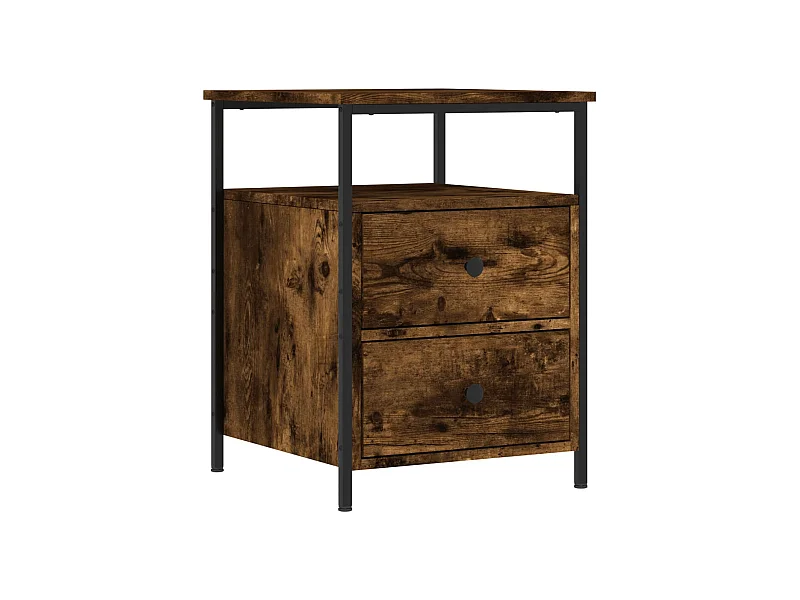 Table de chevet chêne fumé 44x45x60 cm bois d'ingénierie