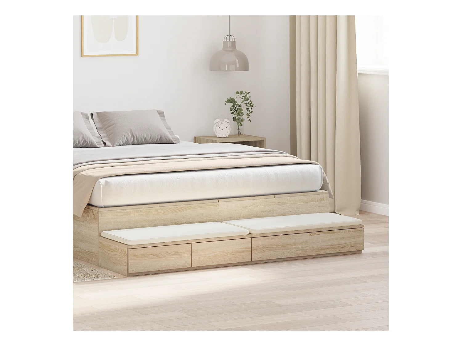 Sonoma eikenhouten bedlades 160x36,5x16,5 cm, bewerkt hout