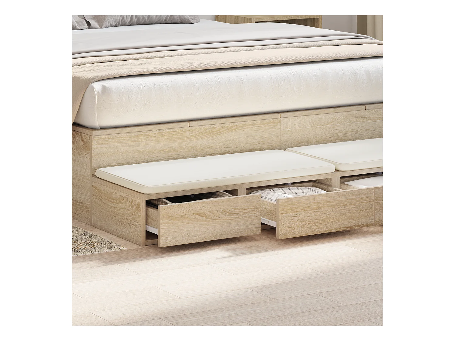 Sonoma eikenhouten bedlades 160x36,5x16,5 cm, bewerkt hout