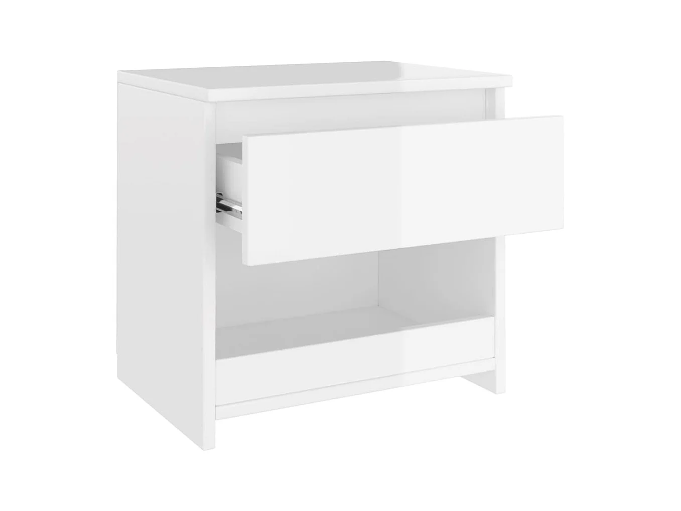 Mesitas de noche 2 uds Blanco brillo 40x30x39 cm Aglomerado