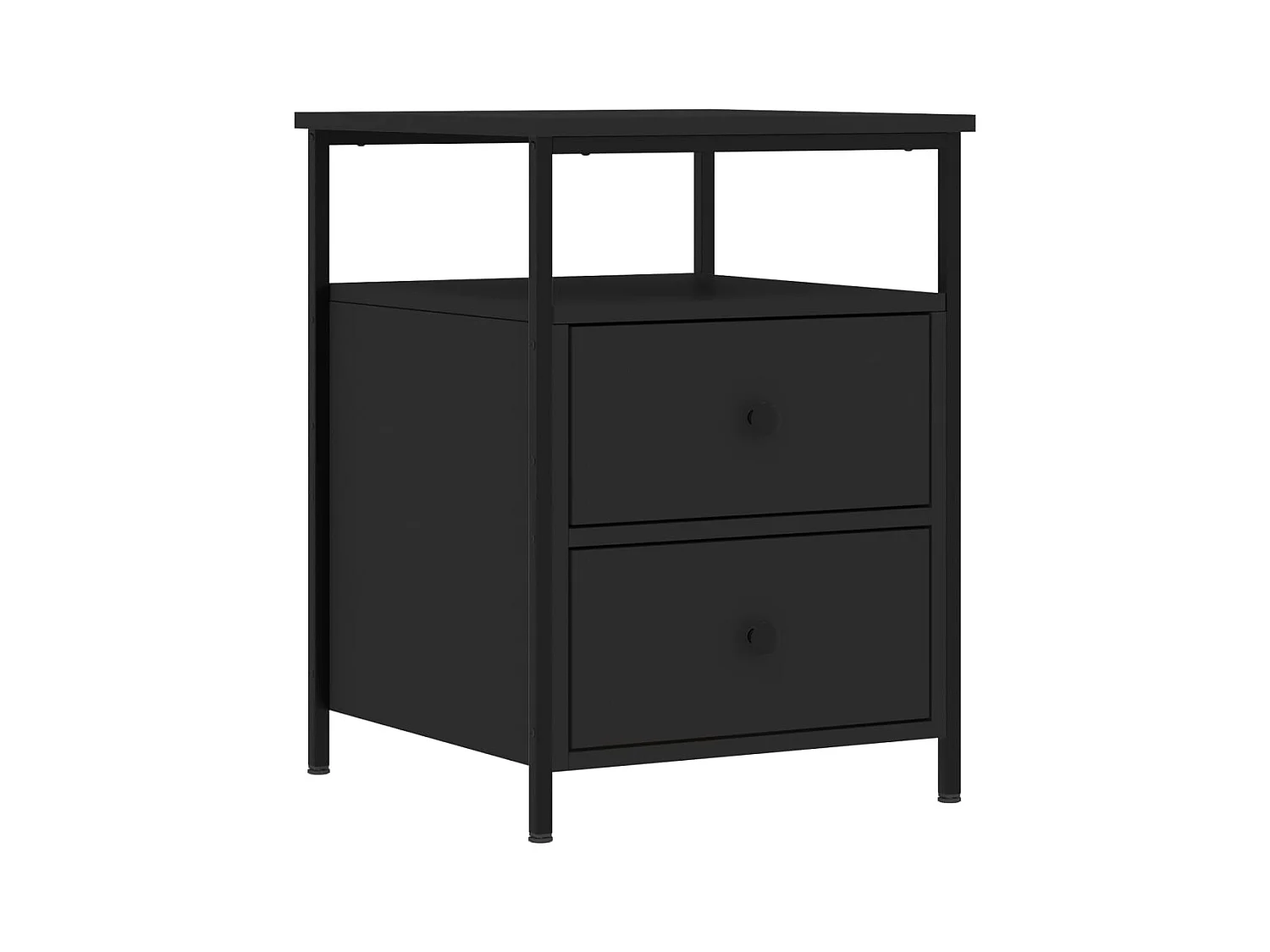 Nachtkastjes 2 stuks zwart 44x45x60 cm bewerkt hout