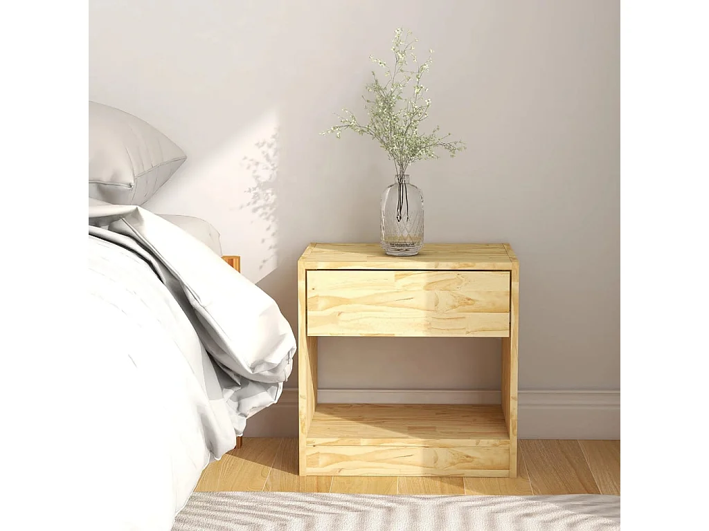 Comodino 40x31x40 cm in legno massello di pino