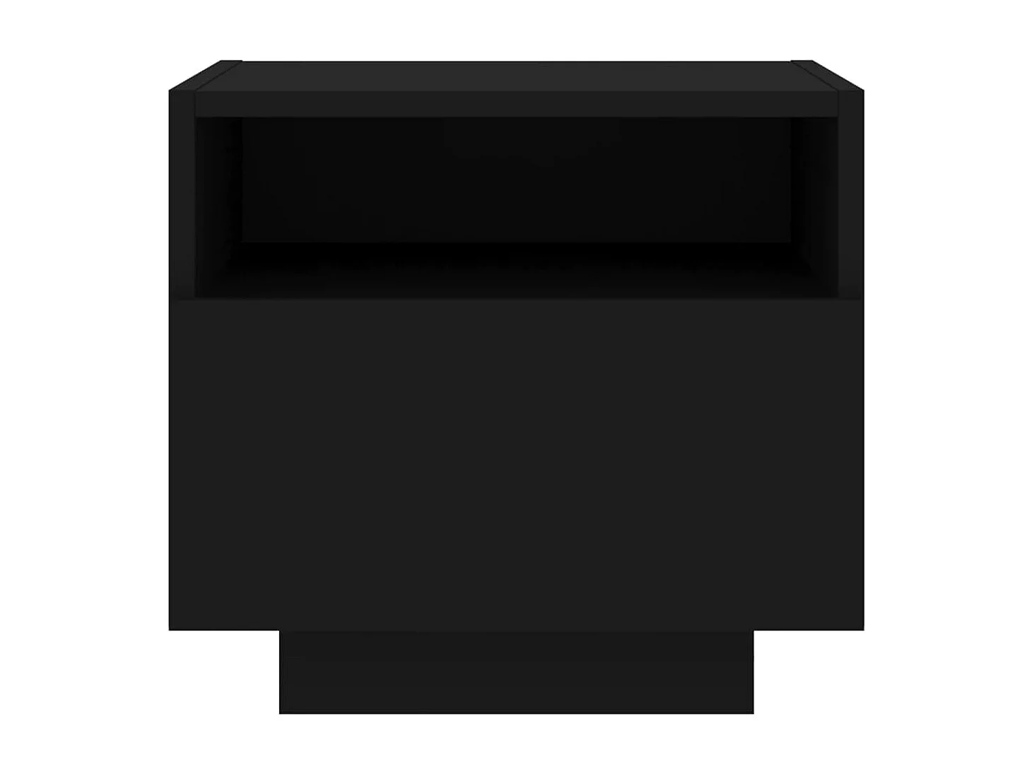 Armoires de chevet avec lumières LED 2 pcs noir 40x39x37 cm