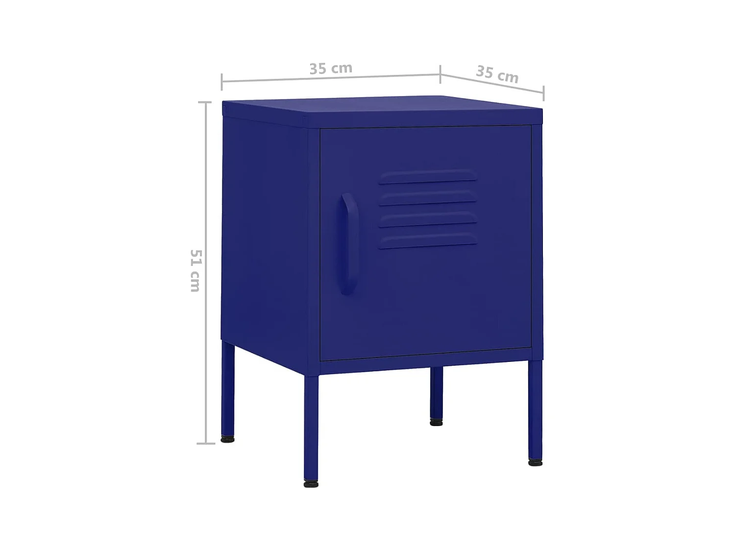 Table de chevet Bleu marine 35x35x51 cm Acier