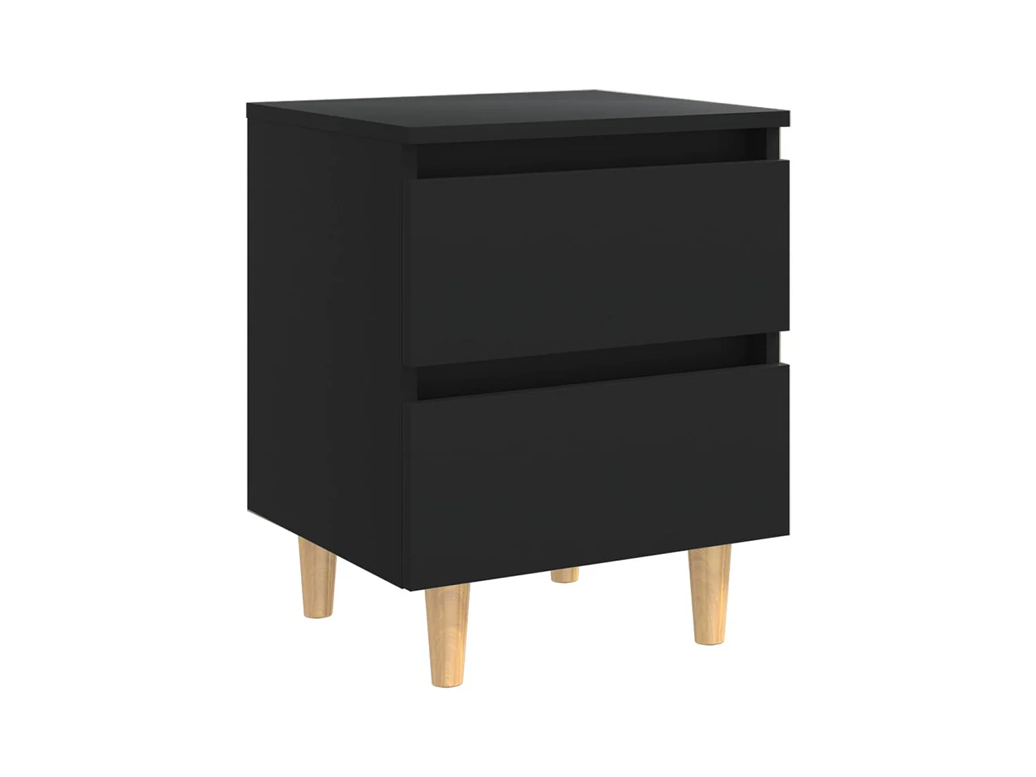 Comodino con gambe in pino nero 40x35x50 cm