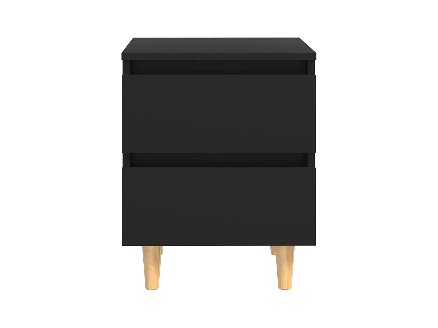 Comodino con gambe in pino nero 40x35x50 cm