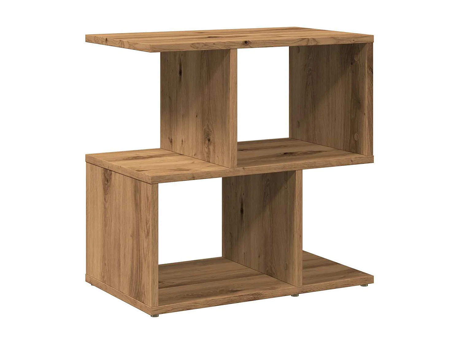 Table de chevet chêne artisanal 50x30x51,5 cm bois d'ingénierie