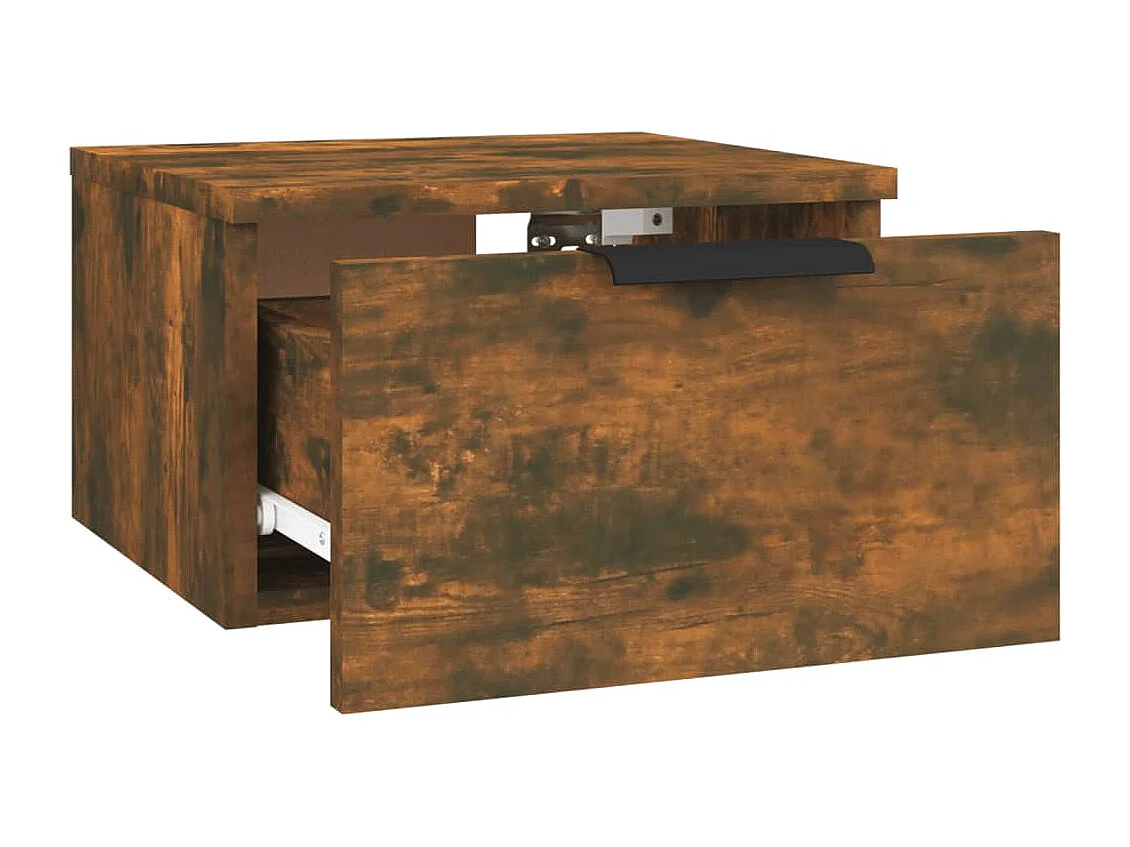 Table de chevet murale Chêne fumé 34x30x20 cm