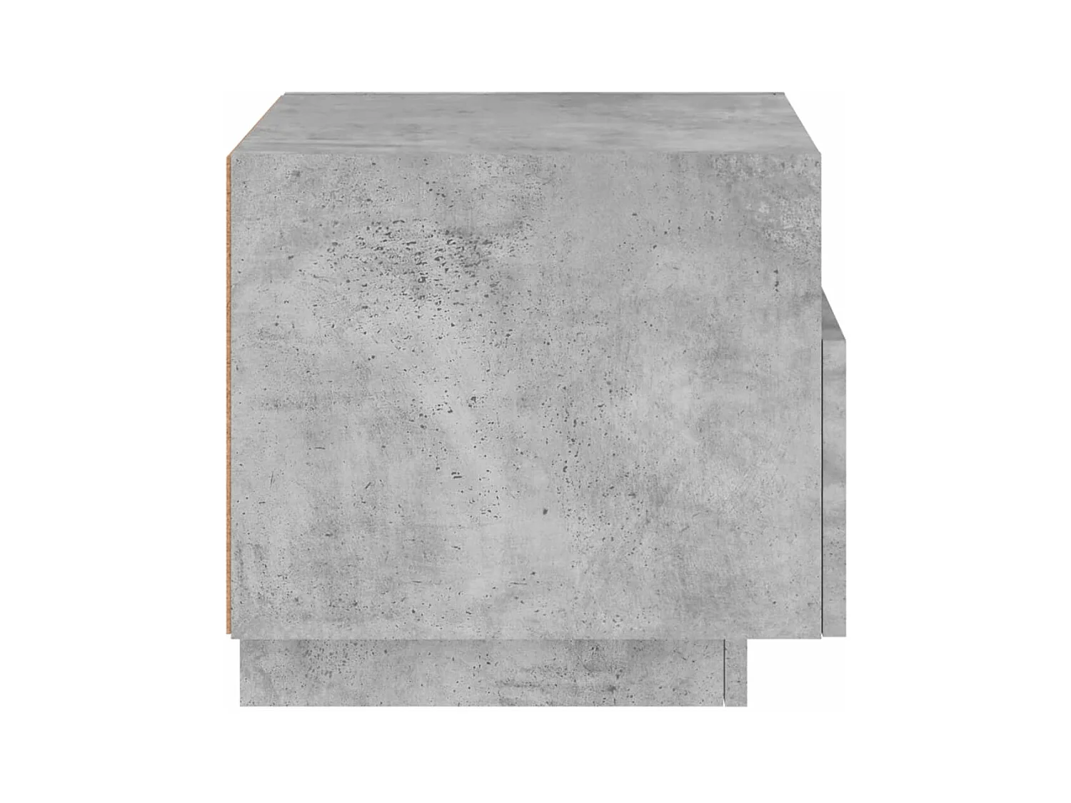 Comodino con luci LED, grigio cemento, 40x39x37 cm
