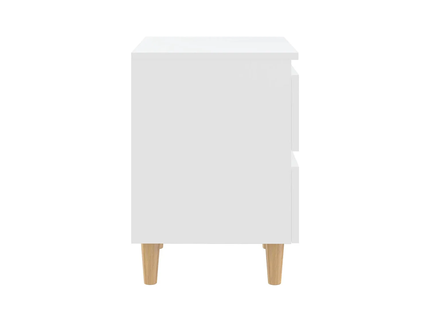 Table de chevet avec pieds en pin Blanc 40x35x50 cm