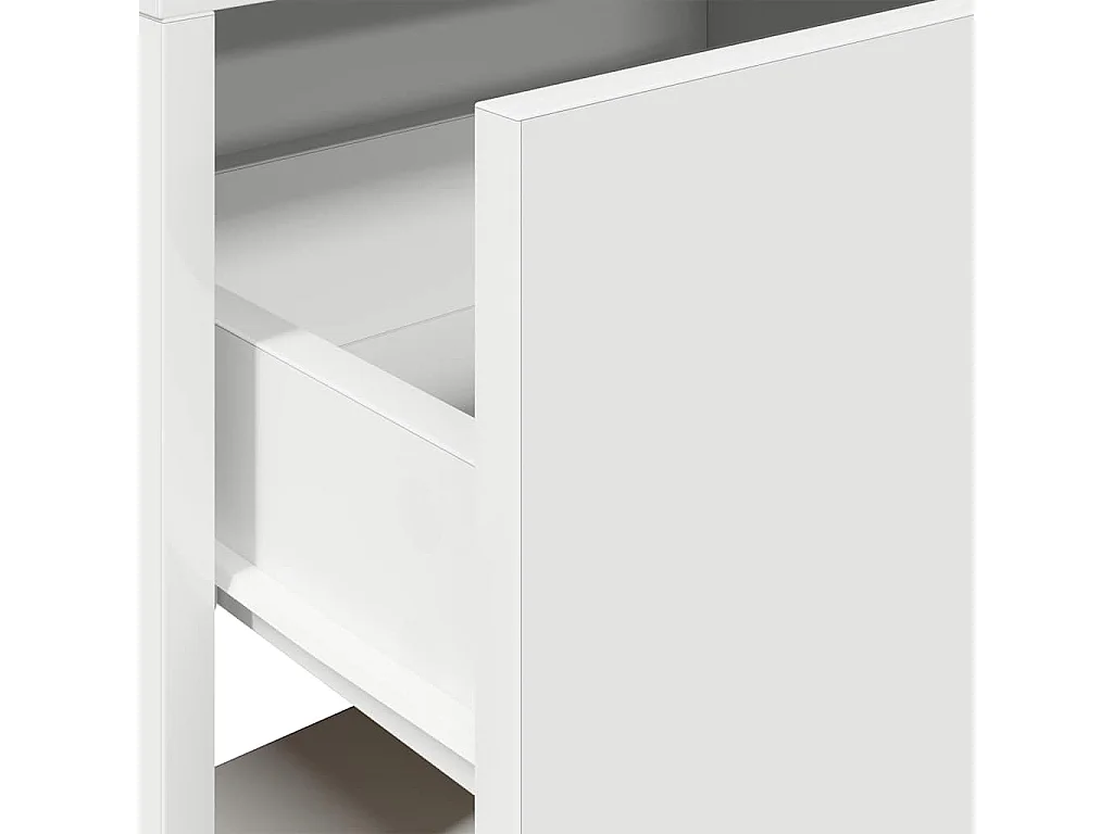 Table de chevet avec tiroir 2 pcs blanc 51x31x47 cm