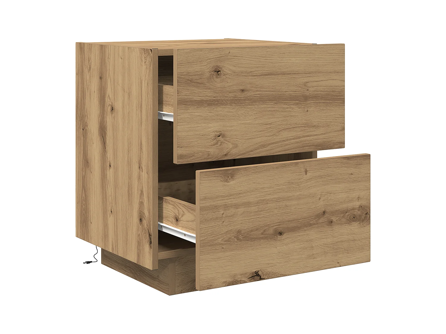 Tables de chevet avec lumières LED 2 pcs Chêne Artisan 45x40x55 cm