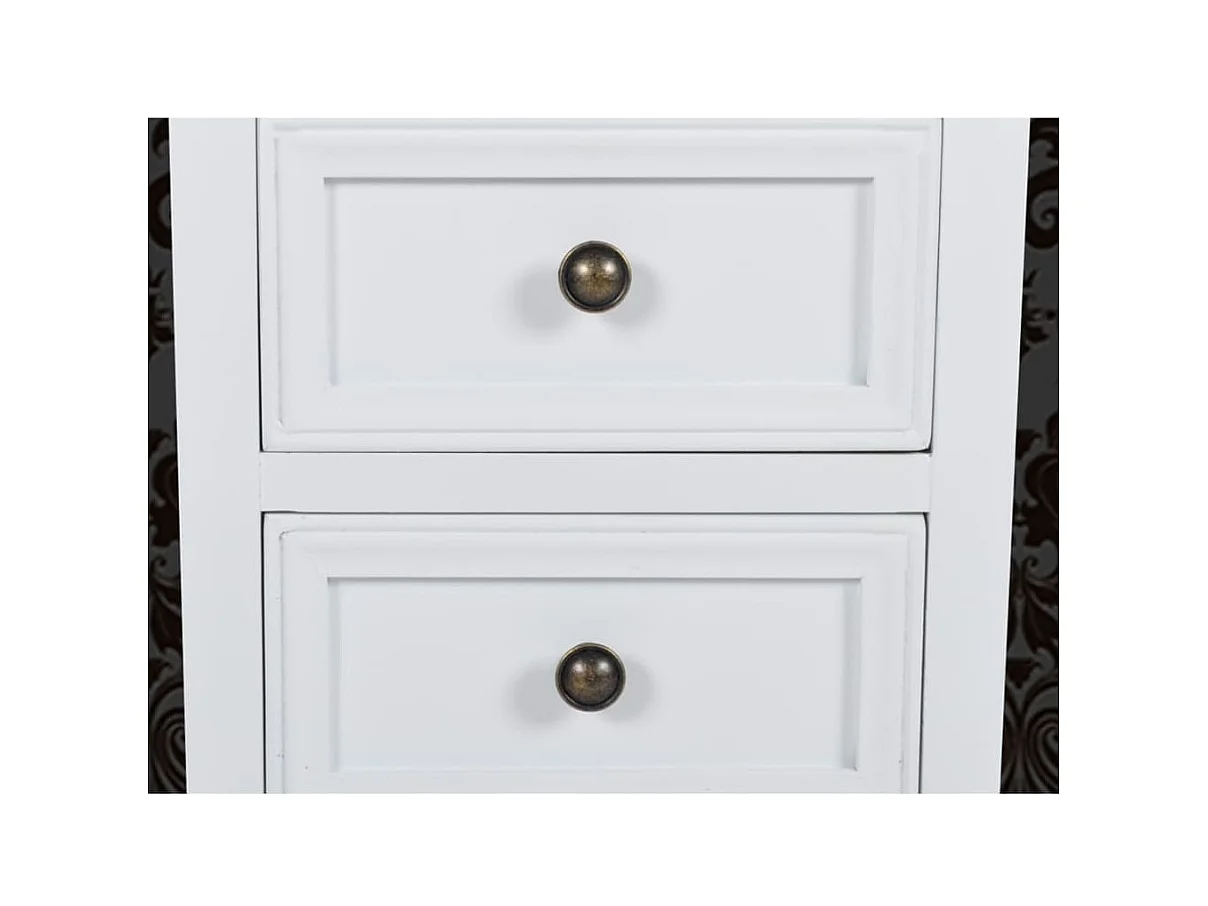 Table de chevet 2 pcs avec 2 tiroirs MDF Blanc