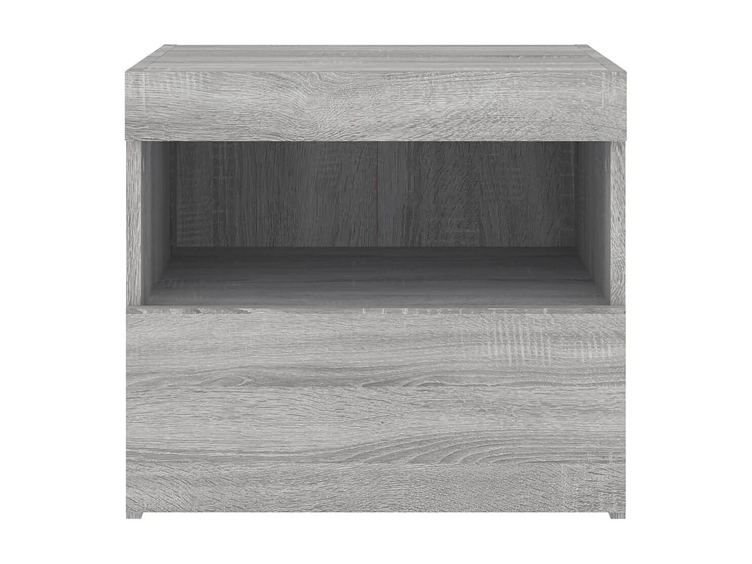 Table de chevet avec lumières LED sonoma gris 50x40x45 cm