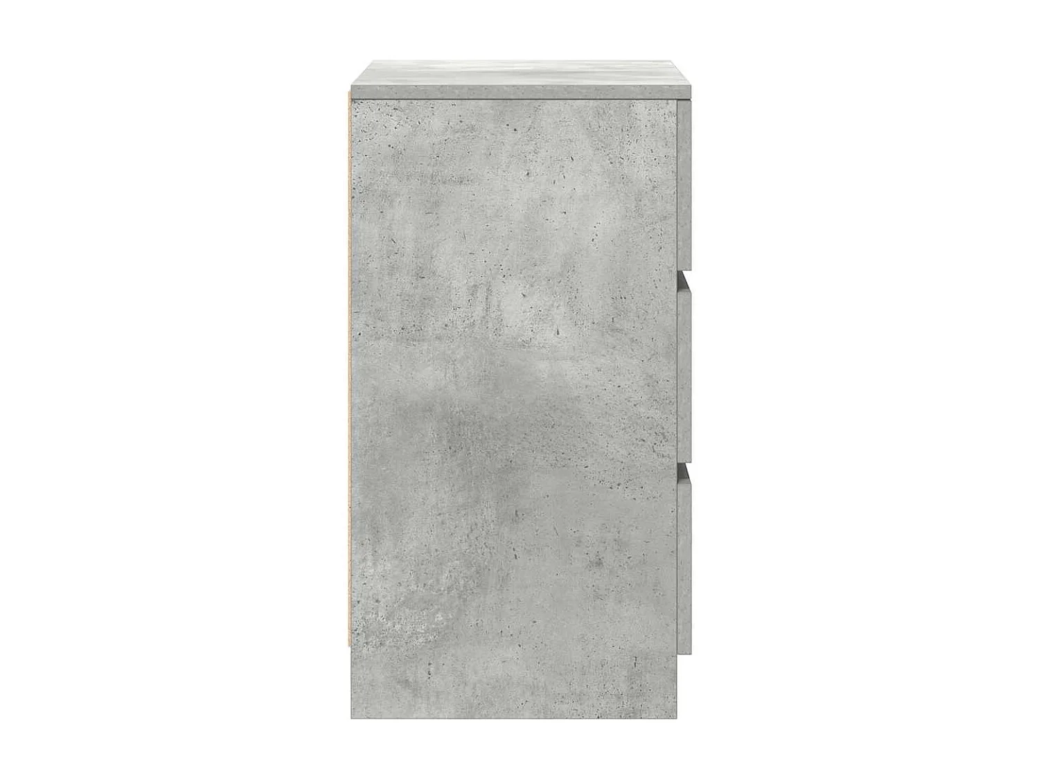 Tables de chevet avec 3 tiroirs 2 pcs gris béton 39x35x65 cm