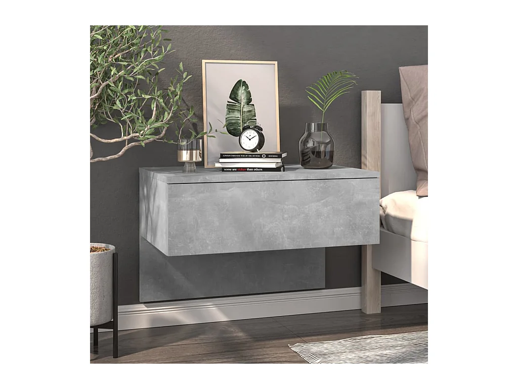 Table de chevet murale Gris béton