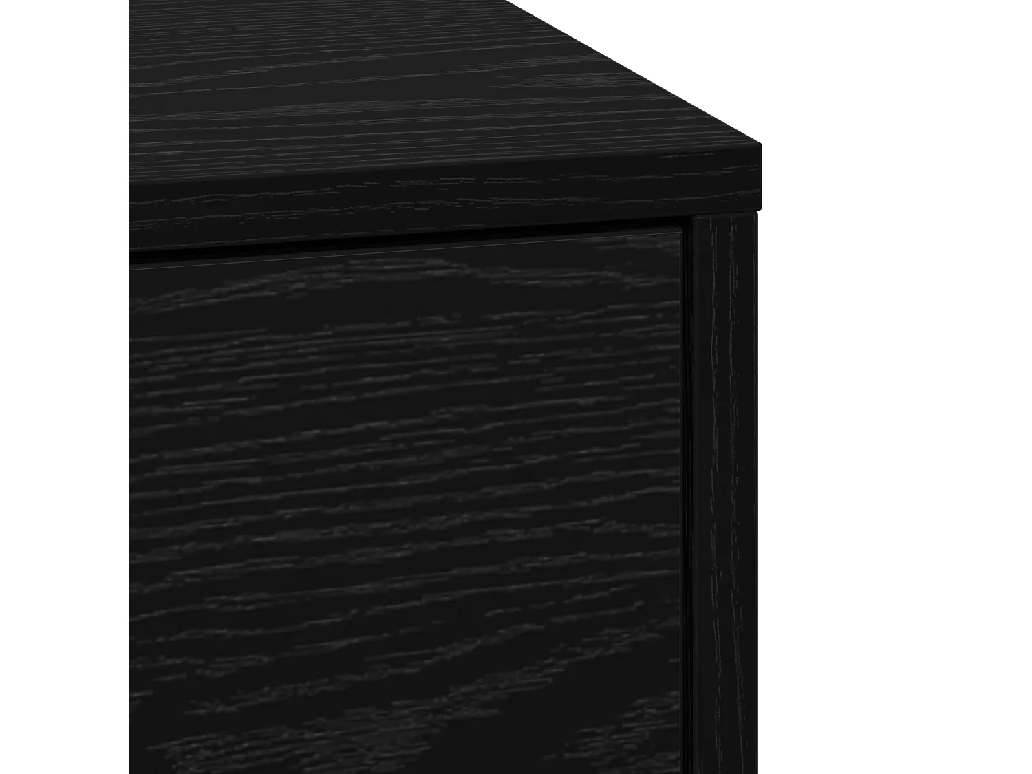 Comodino con luci a LED Rovere nero Legno ingegnerizzato